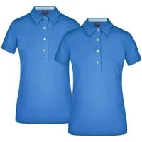James & Nicholson Poloshirt Doppelpack Klassisches Damen Polohemd JN969 (Doppelpack, 2 Stück) mit konfektioniertem Kragen in Kontrastoptik
