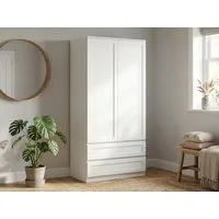 Beautysofa Kleiderschrank Moderne stilvolle elegante Garderobe mit Schubladen Paros (Push-to-Open-System) Breite: 90 cm