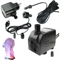 Arnusa Springbrunnenpumpe mit LED Quellsteinbeleuchtung Wasserpumpe Bachlaufpumpe 12V, Pumpe für Wasserspiele