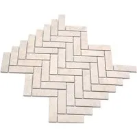Mosani Mosaikfliesen Fischgrät Mosaikfliese Keramik Steinoptik hellbeige Küche