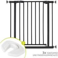 Hauck Türschutzgitter Open N Stop 2 - Black, Treppenschutzgitter Set 75–80 cm ohne Bohren mit 3x Klemmschutz