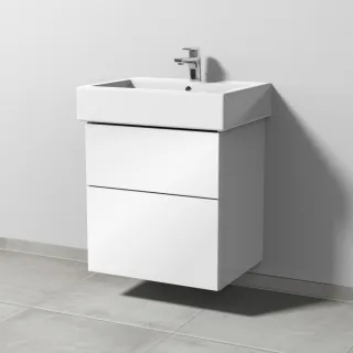 Sanipa 3way Waschtischunterbau zu Duravit Vero Waschtisch mit 2 Auszügen, Weiß-Glanz SF71678
