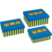 NIPS Aufbewahrungsbox BEACH (3er Set), Sommer-Motiv, Wellkarton, Karton, Pappe