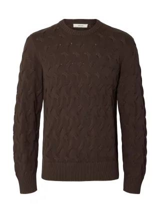 selected men - SLMCARLOS LS CABLE CREW NECK NOOS - Gr. - XXL