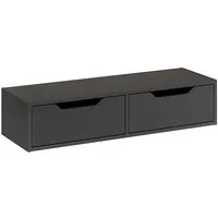 KOMTO Nachttisch KOMTO Wandregal NOKA mit 2 Schubladen – Hängeschrank 100x32,5x22 cm