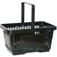 Systafex® Einkaufskorb Einkaufskorb Tragekorb Verkaufskorb mit Griff schwarz 22l 30kg, 22 l, Industriequalität