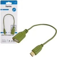 Hama OTG Adapter-Kabel USB-C auf USB-A Grün USB-Kabel, USB-C, USB-A (15 cm), USB Typ C Konverter für Smartphone Handy Tablet PC Notebook Laptop