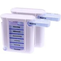 BigDean Pillendose 2er Set Pillenbox Tablettendose Medikamentenbox Turm Tower (Set, 2 St., Pillendose), Wochentage pro Box, Praktisch, Kompakt für Reisen geeignet