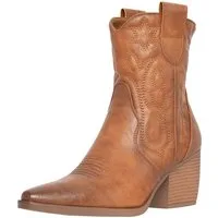 Salinyang Damen Western Boots mit Stickerei, Blockabsatz & Reißverschluss Cowboy Stiefelette