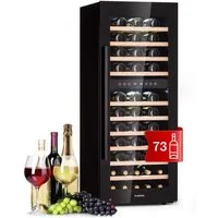 Klarstein Weinkühlschrank Barossa 73 Duo Weinkühlschrank 2 Zonen 73 Fl 192L 5-18°C Touch LCD, für 73 Standardflaschen á 0,75l,Flaschenkühlschrank Weintemperierschrank Weinschrank UV-Schutz Holz