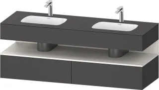 Duravit Qatego Einbauwaschtisch mit Konsolenwaschtischunterbau Graphit Matt 1600x550x600 mm - QA4797 QA4797084490010