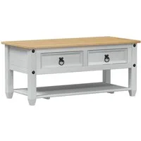 vidaXL Couchtisch Couchtisch Weiß 100 x 48 x 45 cm Massives Kiefernholz (1-St)
