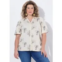 Ulla Popken T-Shirt Shirtjacke Stickerei Hemdkragen 3/4-Arm