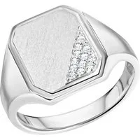 Firetti Fingerring Schmuck Geschenk Silber 925 Herrenring Silberring Siegelring, mit Zirkonia (synth)