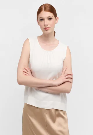 ETERNA - Viscose Shirt Bluse Viskose ohne Arm off-white - Gr. - 42/ohne Ärmel