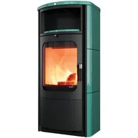 HARK Kaminofen Opera Petrol, 7 kW, Dauerbrand, der Bestseller in neuer exklusiver Optik mit petrolfarbenen Kacheln