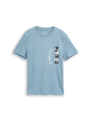 Denim Tom Tailor - T-Shirt mit Fotoprint citadel blue - Gr. - S