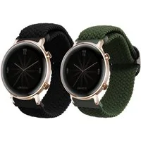 kwmobile Armband für Huawei Watch GT3 (42mm) / Watch GT2 (42mm) / Watch 2 Smartwatch, 2-tlg., Nylon Fitnesstracker Sportarmband Band - Innenmaße von 19 - 20 cm