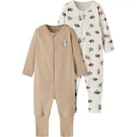 Name It Schlafoverall NBNNIGHTSUIT 2P ZIP FF SLOTH NOOS (Packung, 2-tlg) Baumwolle