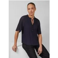 s.Oliver Kurzarmbluse Bluse Festliche Chiffon-Bluse mit Plissee und Rüschen