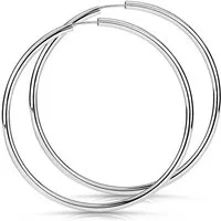 Materia Paar Creolen Silbercreolen Damen 60mm SO-323, aus 925 Sterling Silber