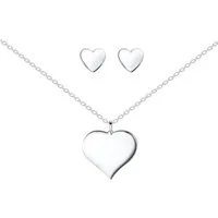 ALEXANDER YORK Schmuckset HERZ, 4-tlg. (Kette mit Anhänger, Ohrstecker), 925 Sterling Silber