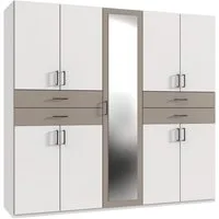 Wimex Kleiderschrank Taiga Kleiderschrank mit Spiegel mit Schubladen auf bequemer Höhe, Garderobe Schlafzimmerschrank