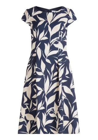 Betty & Co - Cocktailkleid Dark Blue/Nature - Gr. - 34