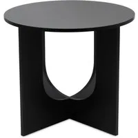 Spetebo Beistelltisch Design Holz Beistelltisch mit runder Tischplatte 40 cm - schwarz (Anzahl, 1-St., Stück), einfache Montage