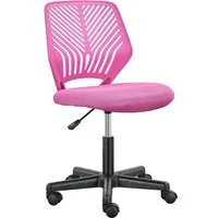 Yaheetech Drehstuhl Höhenverstellbarer Bürostuhl ohne Armlehnen, Schreibtischstuhl mit Netzbezug fürs Arbeitszimmer/Büro/Wohnzimmer