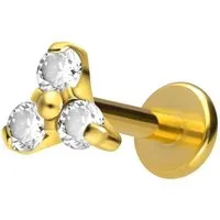 PIERCINGLINE Piercing-Set Titan Labret mit Innengewinde KRISTALLBLUME (Labrets, 1-tlg)
