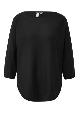 Q/S designed by - Strickpullover mit 3/4-Arm schwarz - Gr. - S