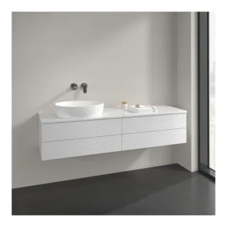 Villeroy und Boch Antao Waschtisch-Unterschrank K26150GF 160x36x50cm, Hahnlochbohrung, Waschbeckenplattenfarbe Lack, glossy white lacquer