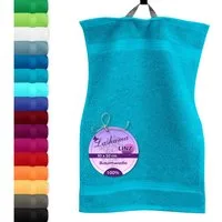 Lashuma Gästehandtücher - Kleine Handtücher Linz, Frottee (Spar-Set, 4-St), Modernes Gästetücher Set 30x50 cm blau