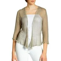 Caspar Strickjacke STJ022 angenehm leichter Damen Sommer Bolero mit 3/4 Arm