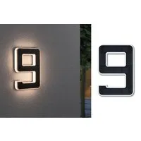 Paulmann LED Außen-Wandleuchte Solar Hausnummer, LED fest integriert, Warmweiß, LED-Modul, Hausnummern, Buchstaben wählbar, Akku wechselbar