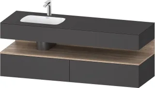 Duravit Qatego Einbauwaschtisch mit Konsolenwaschtischunterbau Graphit Matt 1600x500x600 mm - QA4795 QA4795055490000