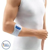 Bauerfeind Ellenbogenbandage EpiPoint Schmerzlindernde Ellenbogenspange, Titan, Made in Germany