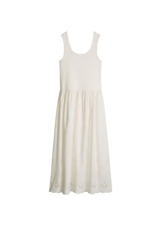 Marc OPolo DENIM - Kleid mit Spitzenrock Silky White - Gr. - S