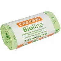 Deiss Müllbeutel Bioline, 10 Liter, 20 Stück/Rolle, mit Tragegriffen, kompostierbar