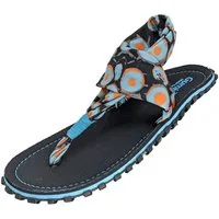 Gumbies Slingbacks in Navy Spots Riemchensandalette aus recycelten Materialien hergestellt, stabile Gummisole