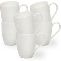 vivo Villeroy & Boch Group Geschirr-Set Basic White Becher mit Henkel Set 6tlg, Porzellan