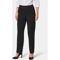 GOLDNER Schlupfhose Rippenhose mit Biesen Bequeme Stretchhose mit Schlupfbund und Knöchellänge