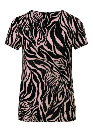 Q/S designed by - T-Shirt mit All-over-Print schwarz/pink - Gr. - S