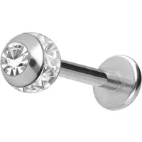 PIERCINGLINE Piercing-Set Chirurgenstahl Labret EPOXY-RING-KUGEL + KRISTALL (Labrets, 1-tlg)