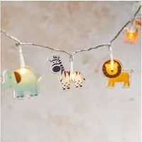 Lights4fun LED-Lichterkette 12er Safari Lichterkette Kinderzimmer