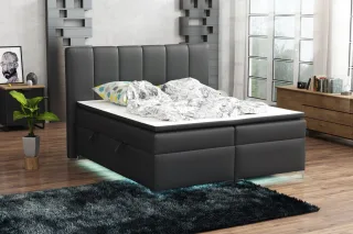 Boxspringbett Schlafzimmerbett ANGEL 180x200cm inkl.Bettkasten/ LED