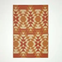 Homescapes Outdoorteppich Outdoor-Teppich Anya 120 x 180 cm – Ethno-Muster, rot-orange, rechteckig, Höhe: 20 mm