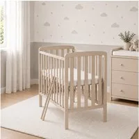 Baby-Delux Babybett Compact Beistellbett, Kinderbett 50x100 cm Kaschmir höhenverstellbar Matratze