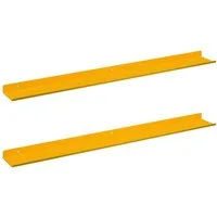 vidaXL Regal Schwebendes Regal Wandhalterung 2 Stk. Senfgelb 80 x 9 x 2,5 cm, 2-tlg.